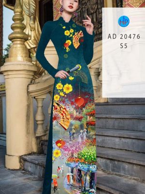 Vải Áo Dài Phong Cảnh Tết AD 20476 27